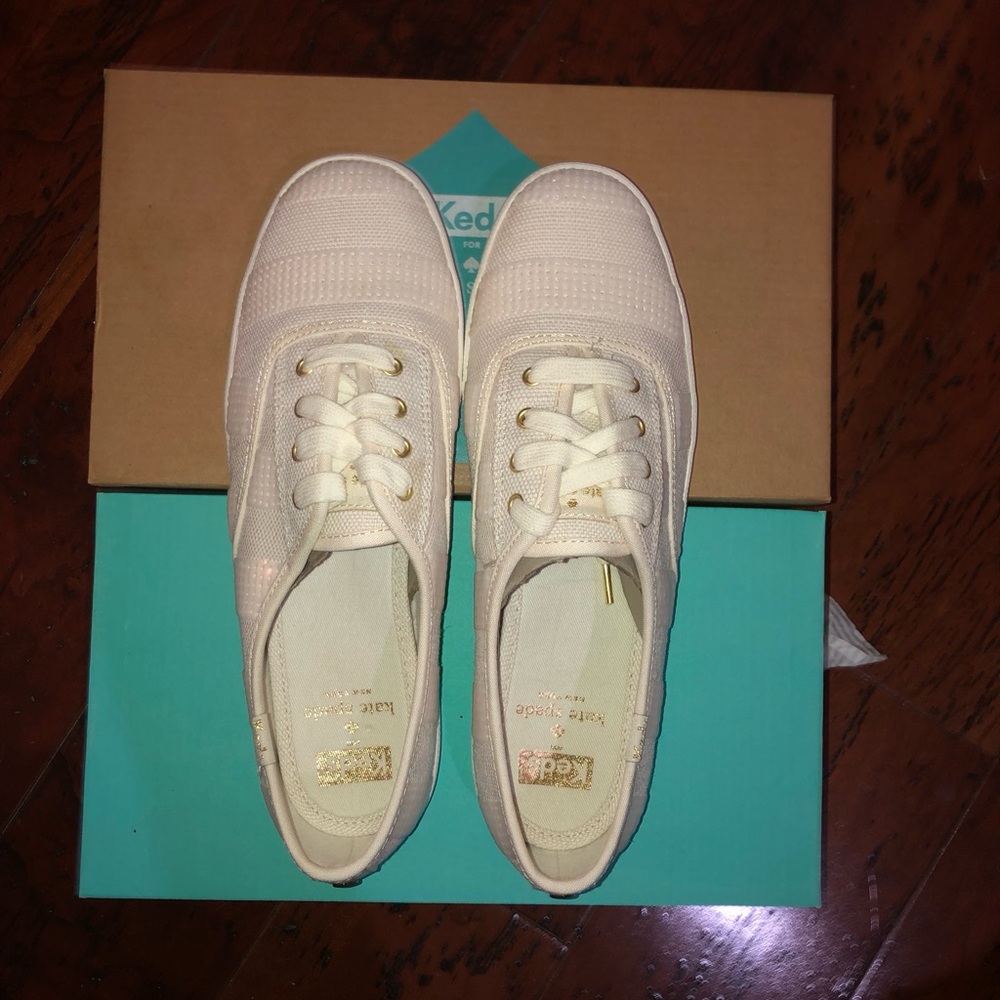 Kate Spade  Women's Sequin Stripe Natural Sneakers